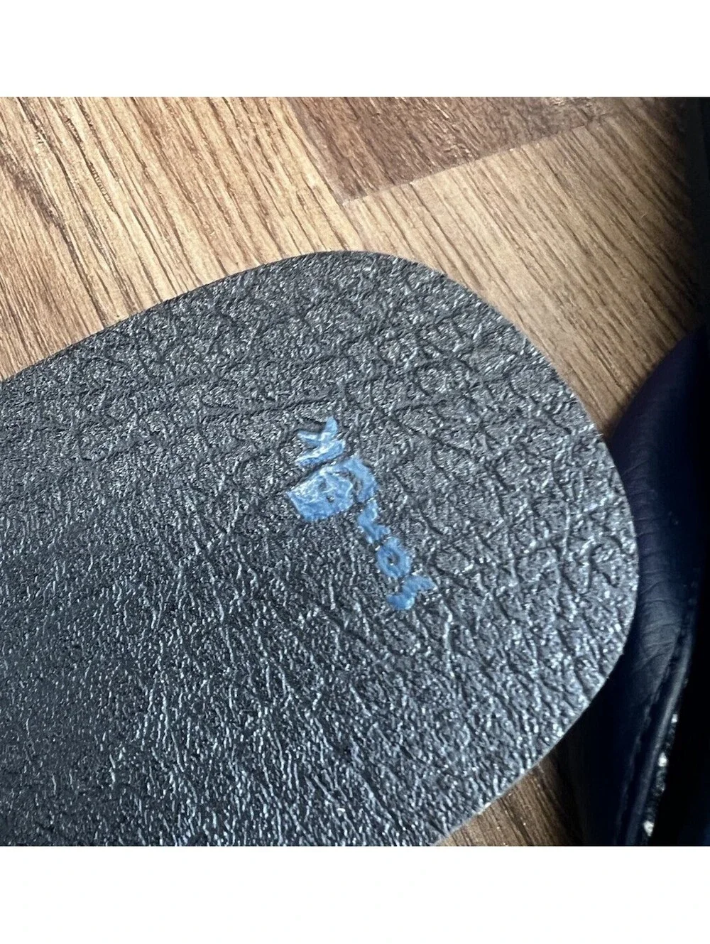 Sanuk Yoga Mat Flip Flops Womens 9 Navy Blue Leather Gingham Check SWS2908